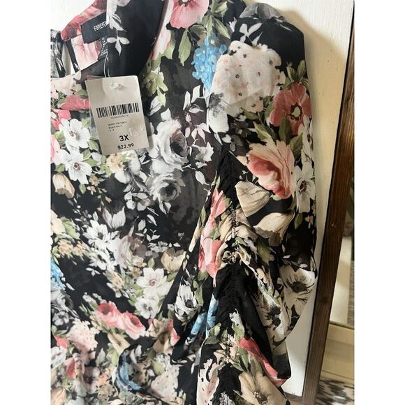 New 3XL Y2K Sheer Top Whimsy Goth Fairy Grunge Dark Floral Long Sleeve 90s. X - Picture 9 of 9